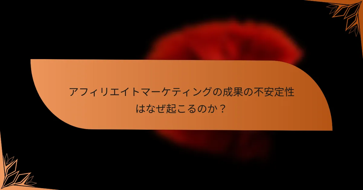 アフィリエイトマーケティングの成果の不安定性はなぜ起こるのか？