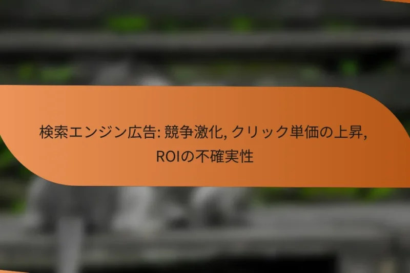 検索エンジン広告: 競争激化, クリック単価の上昇, ROIの不確実性