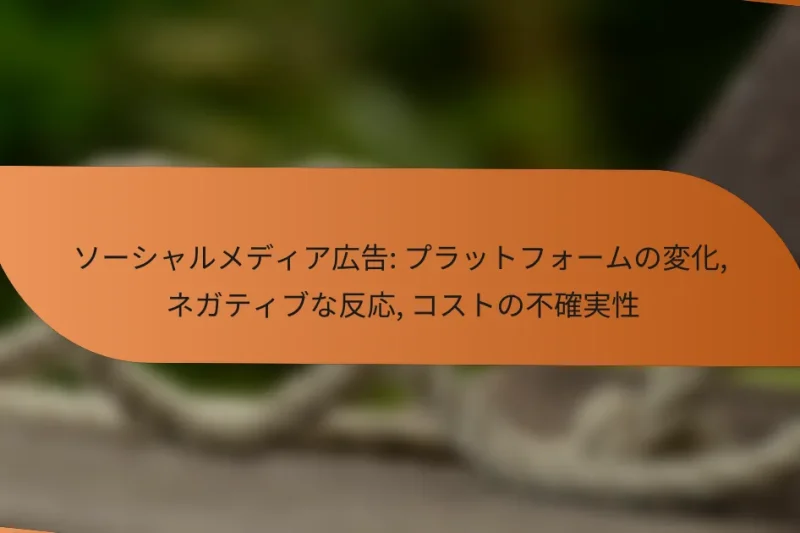 ソーシャルメディア広告: プラットフォームの変化, ネガティブな反応, コストの不確実性