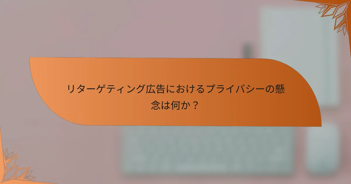 リターゲティング広告におけるプライバシーの懸念は何か？